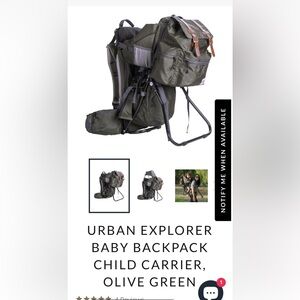 Clevr Urban Explorer Men's Backpack in Olive Green good condition